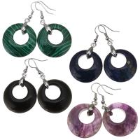 Gemstone Drop Earring, with Brass, plated, fashion jewelry & for woman 