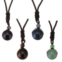 Gemstone Necklaces, with Waxed Cotton Cord, plated, fashion jewelry & DIY & for woman .2 Inch 