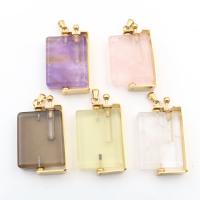Quartz Perfume Bottle Necklace, with Brass, gold color plated & oval chain & for woman 