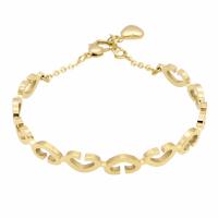 Stainless Steel Chain Bracelets, Heart, plated, for woman & hollow Approx 6.7 Inch 