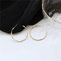 Zinc Alloy Hoop Earring, plated, vintage & for woman & matte, golden 