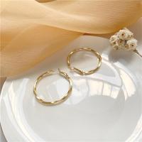 boucles d'oreilles cerceau en alliage zinc, alliage de zinc, Placage de couleur d'or, pour femme, doré Vendu par PC