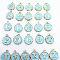 Zinc Alloy Enamel Pendants, Alphabet Letter, durable & DIY 12mm 