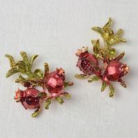 Zinc Alloy Hair Accessories DIY Findings, gold color plated red 