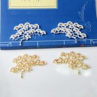 Zinc Alloy Hair Accessories DIY Findings, with Plastic Pearl, gold color plated 