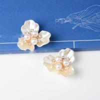 Resin Hair Accessories DIY Findings, with Zinc Alloy, gold color plated, with rhinestone, white 