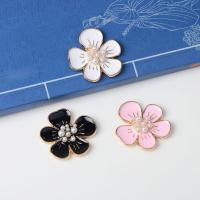 Zinc Alloy Hair Accessories DIY Findings, with Plastic Pearl & enamel, gold color plated 