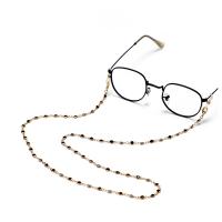 Brass Glasses Chain, with Cubic Zirconia, durable & anti-skidding, golden, 70CM 