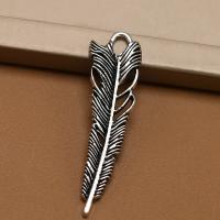 Zinc Alloy Feather Pendants, fashion jewelry & DIY, silver color 