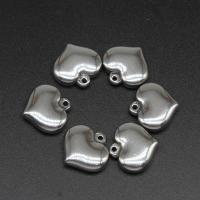 Stainless Steel Heart Pendants, die-casting, DIY, silver color, 14*15*5mm 