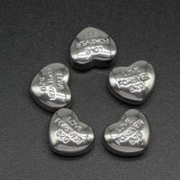 Stainless Steel Jewelry Cabochon, Heart, die-casting, DIY, silver color, 10*12*6mm 