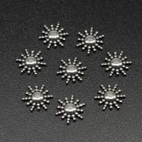Stainless Steel Jewelry Cabochon, Sun, die-casting, DIY, silver color, 7*7*2mm 