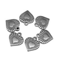 Stainless Steel Heart Pendants, die-casting, DIY, silver color, 17*15*2mm 