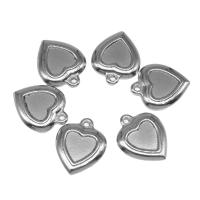 Stainless Steel Pendant Setting, Heart, die-casting, DIY, silver color, 19*15*3mm 