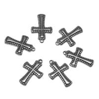 Stainless Steel Cross Pendants, die-casting, DIY, silver color, 19*14*3mm 