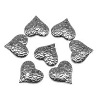 Stainless Steel Heart Pendants, die-casting, DIY, silver color, 14*15*3mm 