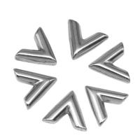 Stainless Steel Jewelry Cabochon, Letter V, die-casting, DIY, silver color, 10*11*1mm 