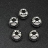 Stainless Steel Beads, Round, die-casting, DIY, silver color, 8*10mm 