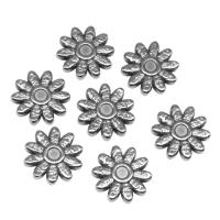 Stainless Steel Jewelry Cabochon, Flower, die-casting, DIY, silver color, 12*12*2mm 