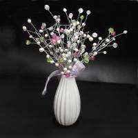Artificial Flower Home Decoration, Porcelain, with pearl & Quartz & Brass, Tree, plated, for home and office, multi-colored, 24*22*6*111*57mm    120*120*200mm 