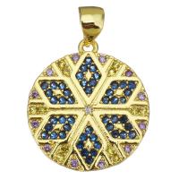 Cubic Zirconia Micro Pave Brass Pendant, plated, fashion jewelry & DIY & for woman & with cubic zirconia, gold Approx 3.5mm 
