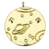 Brass Jewelry Pendants, Round, plated, fashion jewelry & DIY & for woman, gold Approx 1.5mm 