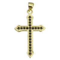 Cubic Zirconia Micro Pave Brass Pendant, Cross, plated, fashion jewelry & DIY & for woman & with cubic zirconia Approx 3.5mm 