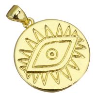 Brass Jewelry Pendants, Round, plated, fashion jewelry & DIY & for woman, golden Approx 3.5mm 