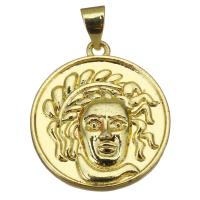 Brass Jewelry Pendants, Round, plated, fashion jewelry & DIY & for woman, golden Approx 3.5mm 