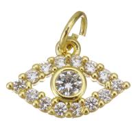Cubic Zirconia Micro Pave Brass Pendant, plated, fashion jewelry & DIY & for woman & with cubic zirconia, golden Approx 3.5mm 