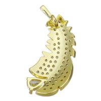 Cubic Zirconia Micro Pave Brass Pendant, Feather, plated, fashion jewelry & DIY & for woman & with cubic zirconia, golden Approx 2.5mm 