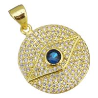 Cubic Zirconia Micro Pave Brass Pendant, Round, plated, fashion jewelry & DIY & for woman & with cubic zirconia Approx 3.5mm 
