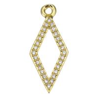Cubic Zirconia Micro Pave Brass Pendant, plated, fashion jewelry & DIY & for woman & with cubic zirconia, golden Approx 1.5mm 
