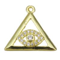 Cubic Zirconia Micro Pave Brass Pendant, plated, fashion jewelry & DIY & for woman & with cubic zirconia, golden Approx 1mm 