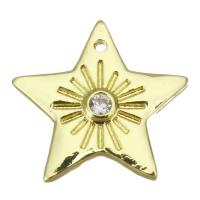 Cubic Zirconia Micro Pave Brass Pendant, Star, plated, fashion jewelry & DIY & for woman & with cubic zirconia, golden Approx 1mm 