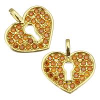Cubic Zirconia Micro Pave Brass Pendant, Heart, plated, fashion jewelry & DIY & for woman & with cubic zirconia Approx 