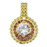 Cubic Zirconia Micro Pave Brass Pendant, plated, fashion jewelry & DIY & for woman & with cubic zirconia, golden Approx 2.5mm 