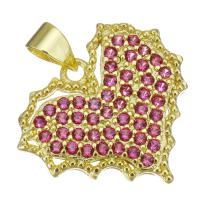 Cubic Zirconia Micro Pave Brass Pendant, Heart, plated, fashion jewelry & DIY & for woman & with cubic zirconia Approx 3.5mm 