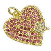 Cubic Zirconia Micro Pave Brass Pendant, Heart, plated, fashion jewelry & DIY & for woman & with cubic zirconia Approx 3mm 