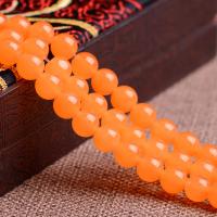 Chalcedony Beads, Round, DIY orange 