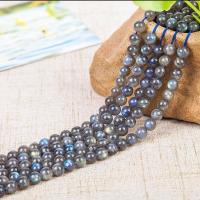 Labradorite Beads, Round, DIY, black, 6mm 