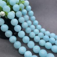 Single Gemstone Beads, Natural Stone, Round, polished blue Approx 15 Inch 