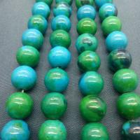 Chrysokoll Perlen, Demidowit, rund, poliert, verschiedene Größen vorhanden, Länge:ca. 15 ZollInch, verkauft von Strang