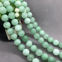 Jade Birma Perle, Burma Jade, rund, poliert, verschiedene Größen vorhanden, Länge:ca. 15 ZollInch, verkauft von Strang