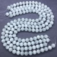 Katzenauge Perlen, rund, poliert, DIY & verschiedene Größen vorhanden, weiß, verkauft von Strang