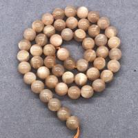 Natural Moonstone Beads, Orange Moonstone, Round, polished, DIY white 