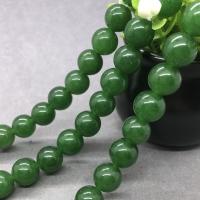 Jaspis Stein Perlen, rund, poliert, verschiedene Größen vorhanden, grün, Länge:ca. 15 ZollInch, verkauft von Strang