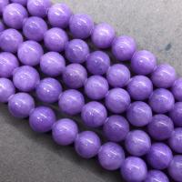Purple Chalcedony Bead, Round, polished dark purple Approx 15 Inch 