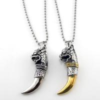 Stainless Steel Necklace, Wolf Tooth, plated, ball chain & for man 2.4mm Approx 24 Inch 