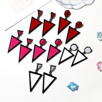 Resin Drop Earring, Triangle, plated, fashion jewelry & for woman 